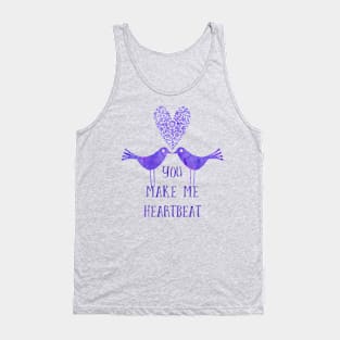 Heartbeat birds purple Tank Top